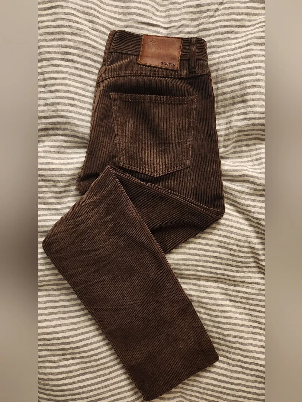 Gustin - Japan Chunky Cord, Brown Corduroy Pants, Size 32 Slim